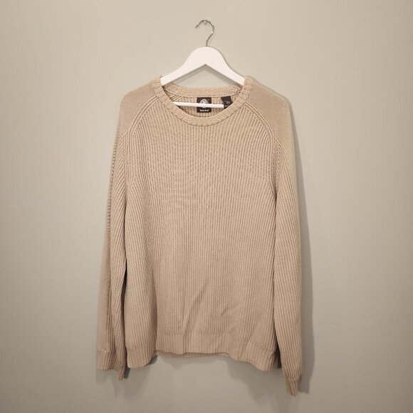Timberland Sweater Men's Tan Fisherman Style Rustic Neutral Style - Size 2XL - Picture 1 of 8